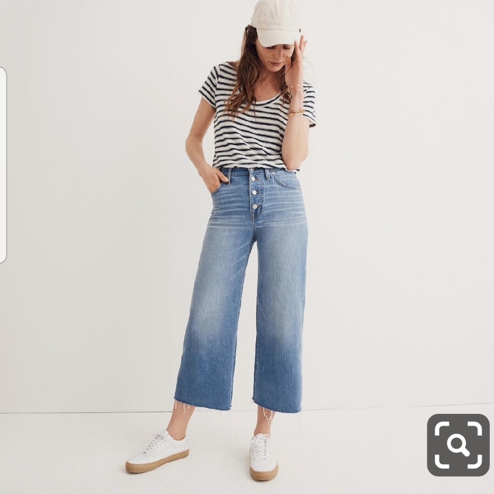 Madewell Wide Leg Jeans Button Front Edition